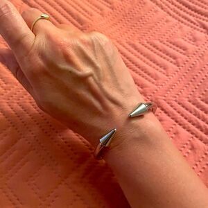 Silver spike cuff bracelet